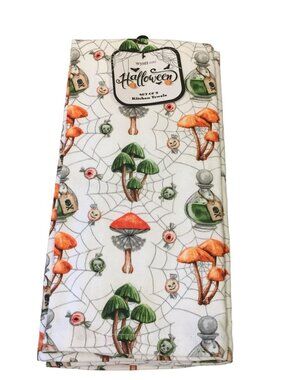 wyatt home Halloween Kitchen Towels Mushrooms Eyeballs Skulls Potion Bottles